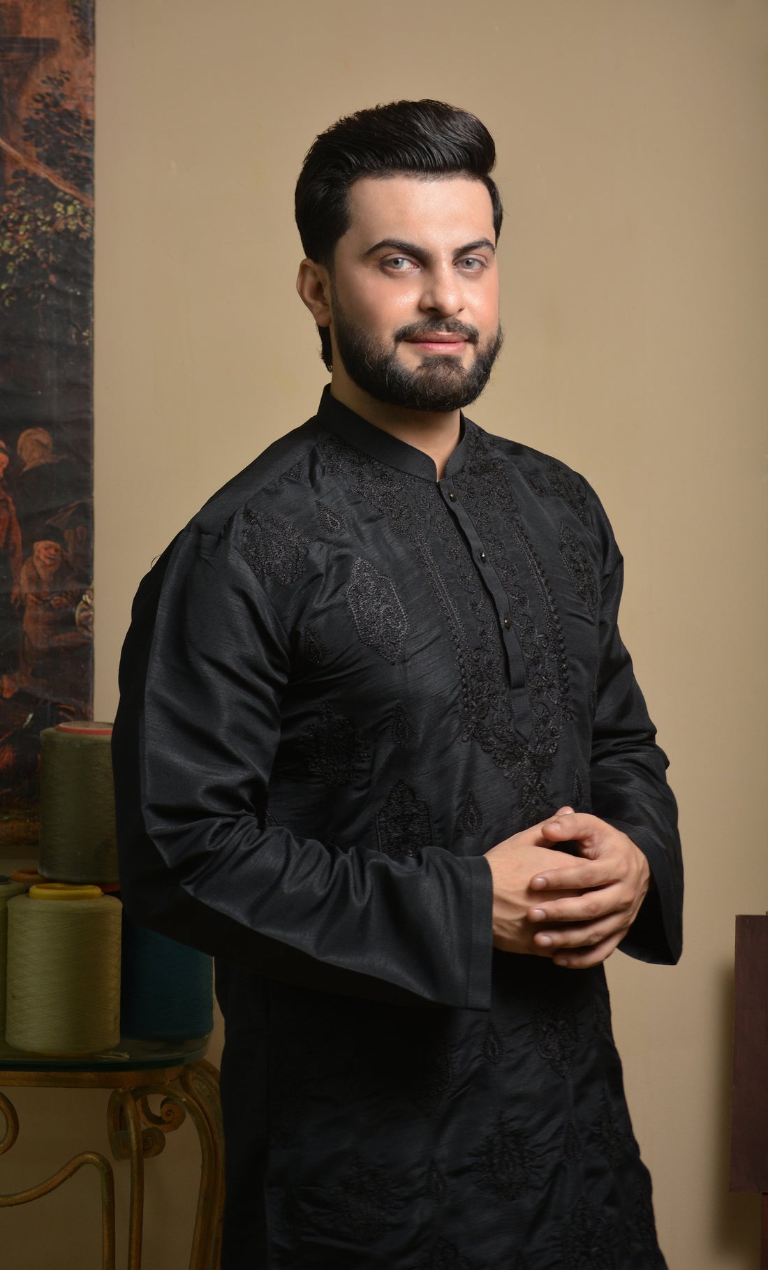 Classic Black Embroidered Kurta Set