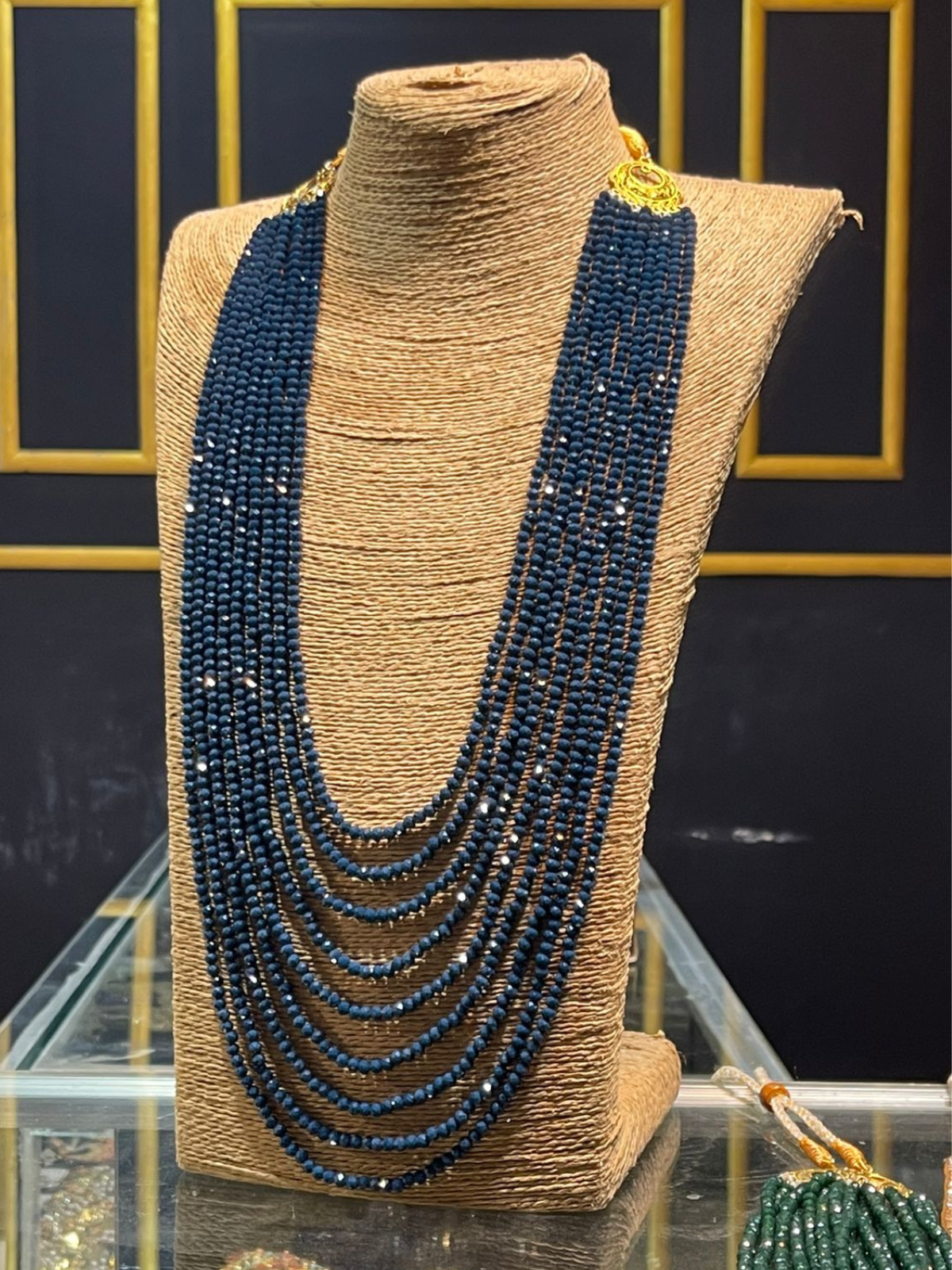 Midnight Blue Crystal Beads Necklace