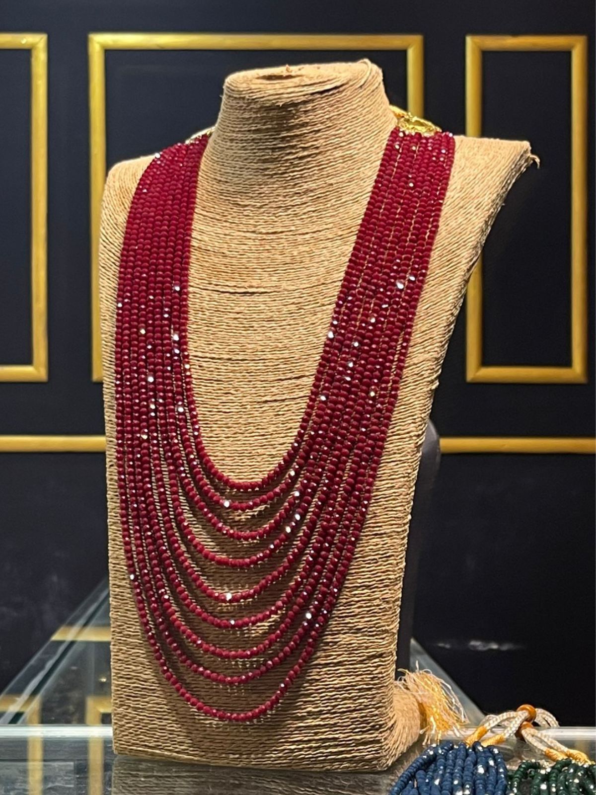 Ruby Red Crystal Beads Necklace