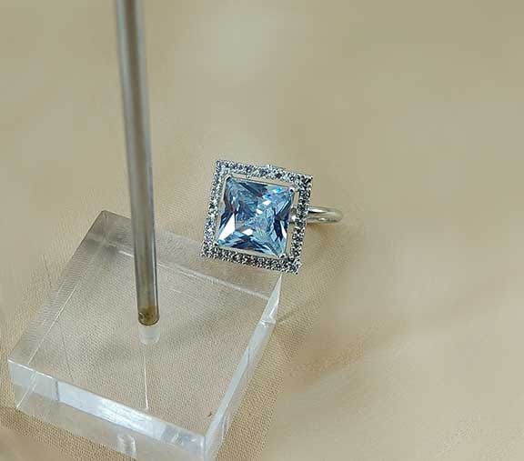 AD Zircon Ring Silver S