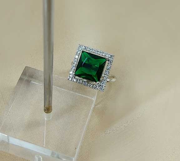 AD Zircon Ring Green S