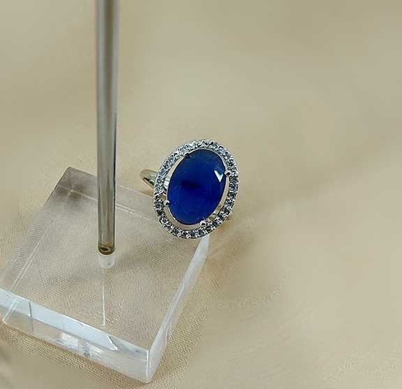 AD Zircon Ring Dark Blue