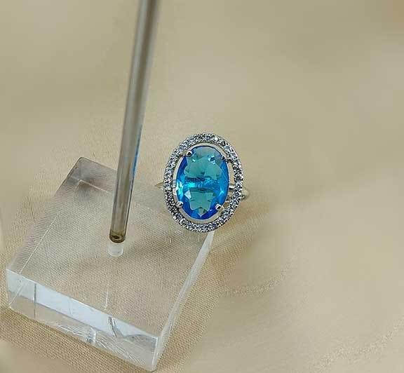 AD Zircon Ring Blue