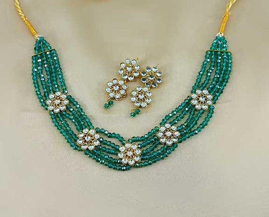 Kundan Necklace Set Green