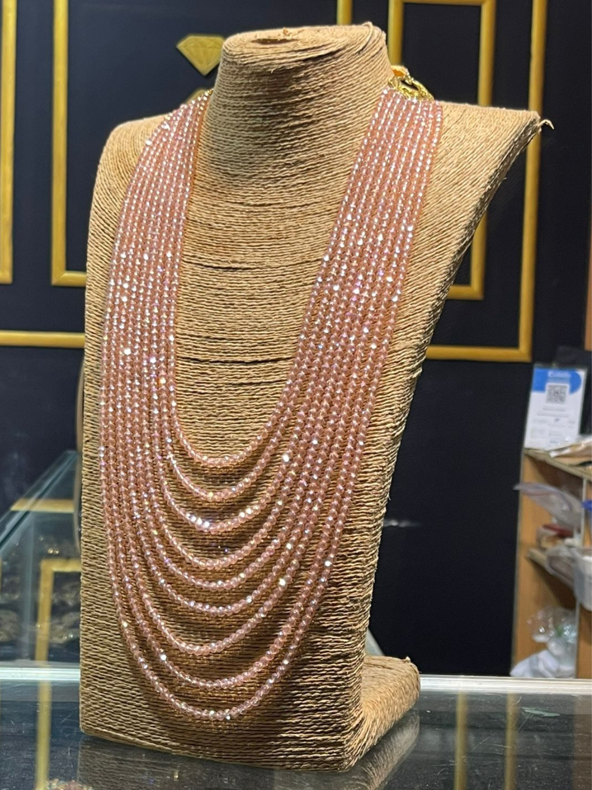 Blush Pink Crystal Beads Necklace