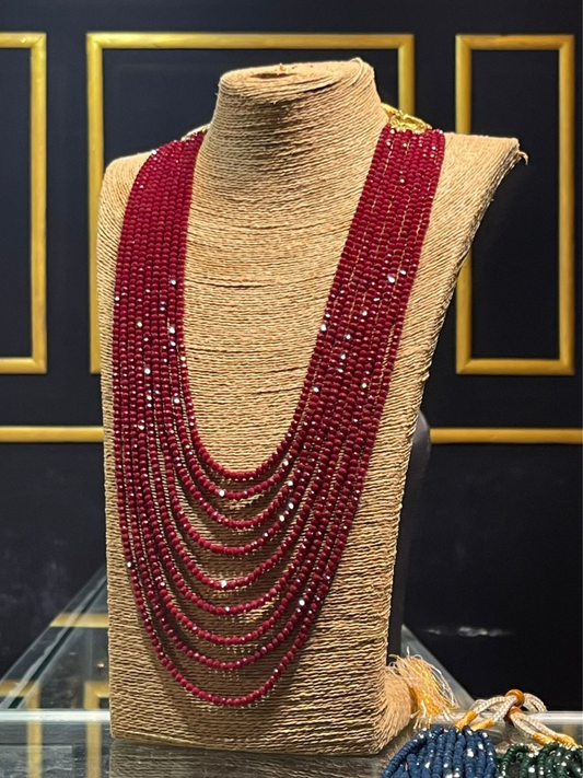 Ruby Red Crystal Beads Necklace