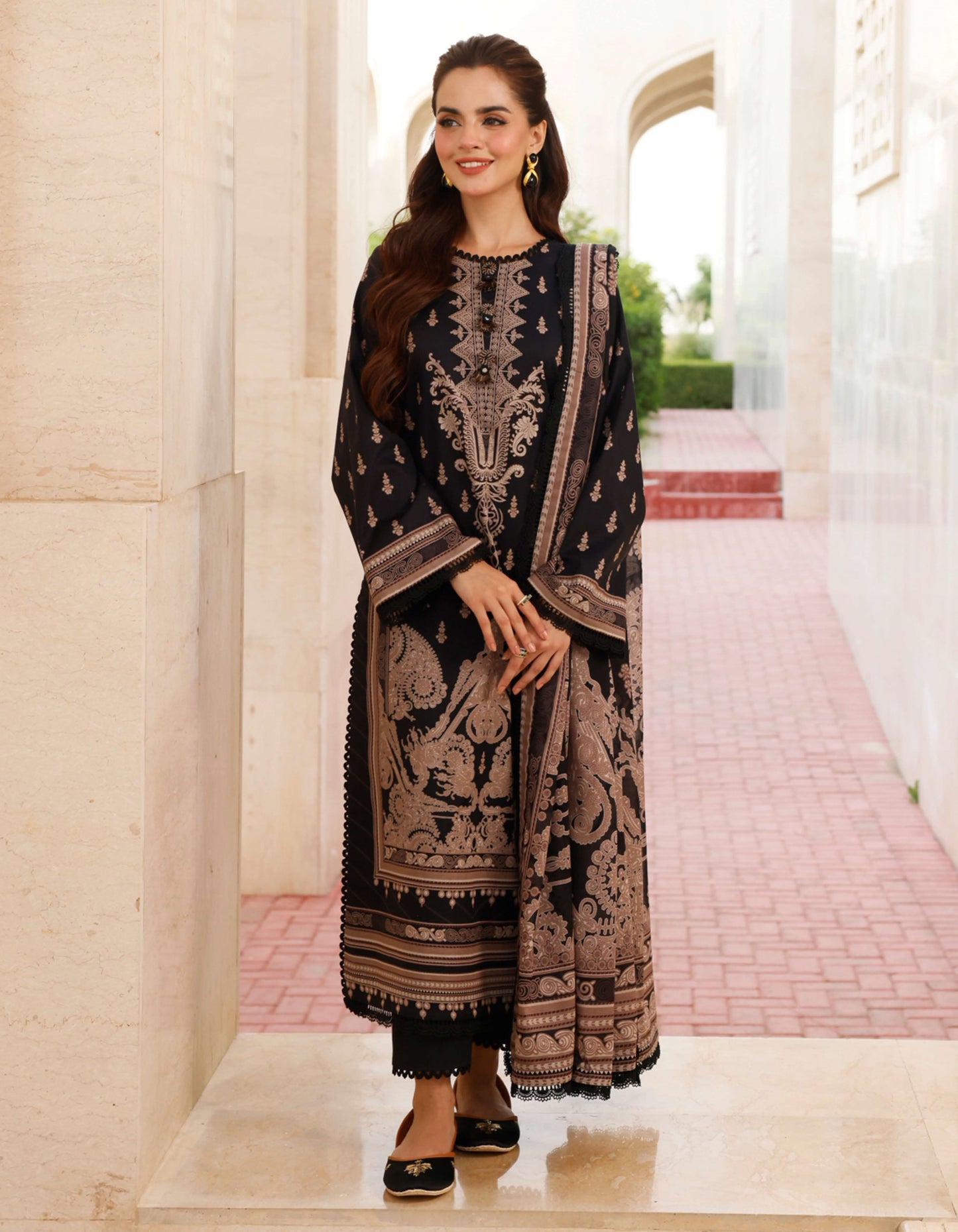 AJCM-08 Printed Lawn 3pcs -- Asim Jofa